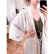 Kimono de LINO pintado a mano al azar